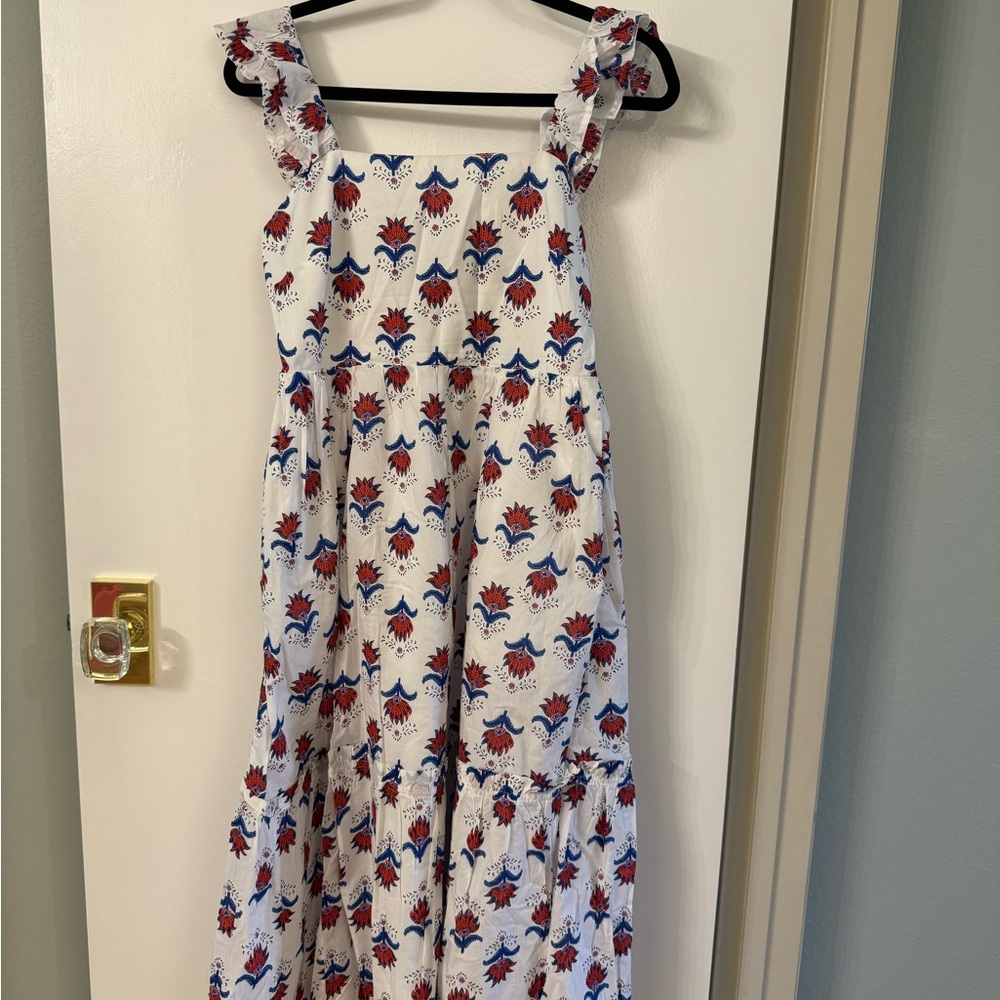 J. Crew Red and Blue Floral Dress